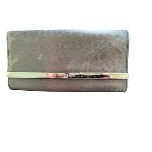 Michaels Kors metallic clutch in gunmetal silver